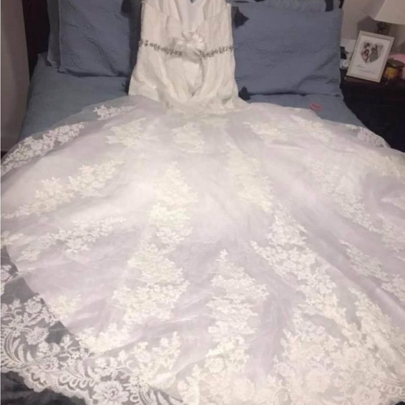 BRAND NEW Strapless sweetheart, fully lined lace dress, trumpet style - Picture 4 of 6